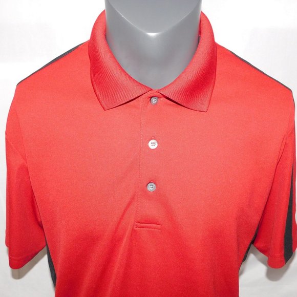 PGA Tour Mens L Red Black Polo Golf Shirt - Picture 8 of 9